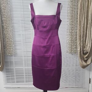 Signature by Sangria Elegant Purple Midi Dress